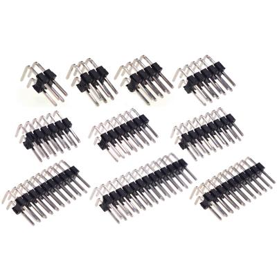 China Custom Pin Length Dual Row Right Angle 2.54mm Pitch Pin Header 61300421021 61300821021 PH2.54-2xnPW-AXBXCXHX for sale