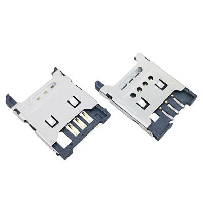 China SIM-02-H1.8 Sim Card Holder for GSM GPRS Module Hinge type with metal cover sim card holder Smart Card Connector 6PIN SMT SIM-02-H1.8 for sale