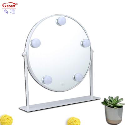 China Portable Pocket Small Handheld Little Makeup With Led Light Table Mirror For Everyday for sale