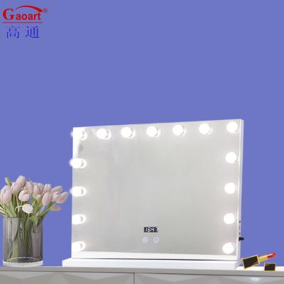 China Fashionable Full Size LED Lighted Hollywood Mirror for Bedroom and Bathroom Portable for sale