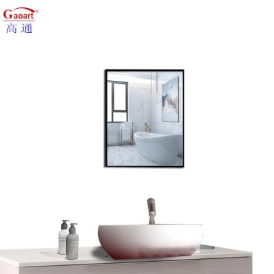 China Customized Size Top Fashion Aluminium Alloy Frame Glass Mirror Bathroom Wall Hanging With Frame for sale