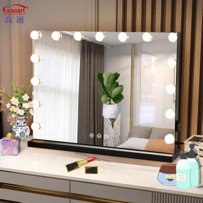 China Morden Style Full Body Chorome Make Up Light Vanity Makeup Led Home Decor Hollywood With Lighting Mirror for sale