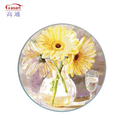 China Sustainable Classic Design White Vegetable Tempered Glass Cutting Board With Handle for sale