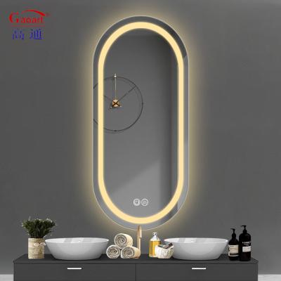 China Espelho de vidro iluminado decoração de casa de comprimento inteiro para salão de banho Smart Fitness à venda