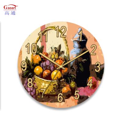 China Modern Design Needle Display Tempered Glass Living Room Clock for Wall Decoration for sale