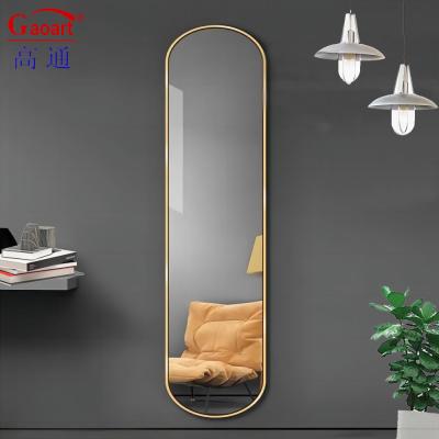 China Customized Size Bathroom Glass Furniture with Metal Bevel Full Body Float Mirror zu verkaufen