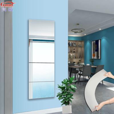 China Modern Wall Mirror Unbreakable Acrylic Letter Dressing Shape Soft Silver Mirrors Sticker for sale