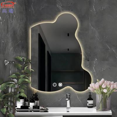 Chine Miroir d'argent Décoration de salle de bain LED Ronde Miroir murale pour le maquillage sans brouillard dans la petite douche à vendre