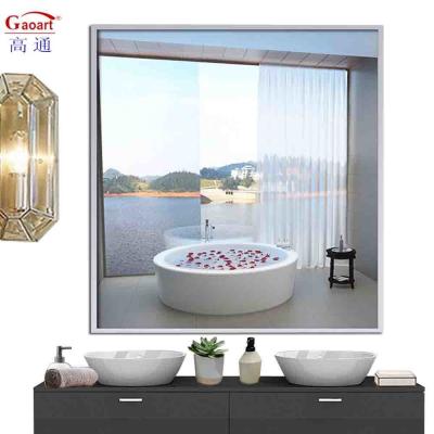 China Variety Decor Black Metal Wall Standing Floor Aluminium Aluminum Sticker Mirror for Bathroom for sale