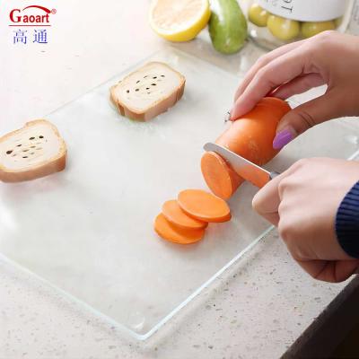 China Kitchen Accessories Toughened Square Tempered Glass Cheese Cutting Board for All-Season zu verkaufen