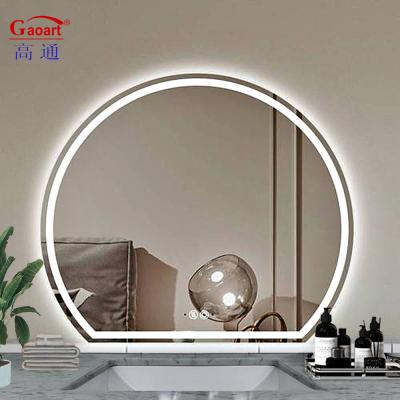 China Customized Size Smart Glass Led Salon Touch Screen Bathroom Mirror for LED Wall Light for sale