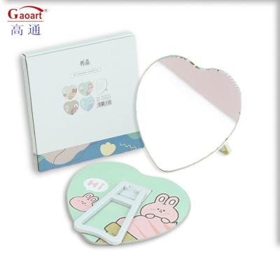 China Extra LOGO Sim Design Mini Pocket Vanity em forma de coração Maquiagem Espejo espelho para meninas à venda