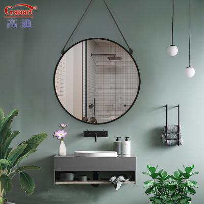 China Glass Mirror Bathroom Decorative Lanyard Style Plastic Round Frame for The Listing Bedroom for sale