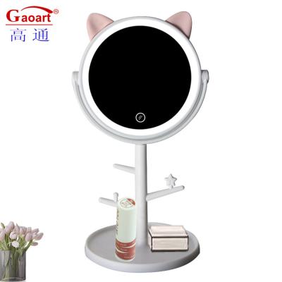 China 6 Inches Simple Makeup Mirror with Adjustable Angle and Convenient Built in Tray zu verkaufen