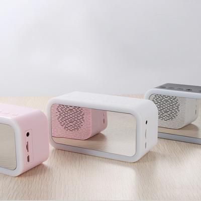 China AUX speaker. Custom Logo Portable Blue Logo TF FM radio BT function tooth phone speakerphone speakerphone with dual alarm clock for sale