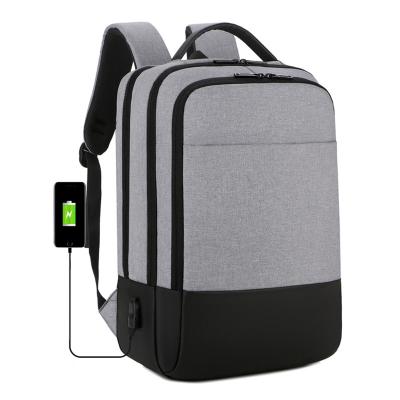 China With USB 2021 custom logo Oxford business double layer waterproof business travel laptop backpack for men for sale