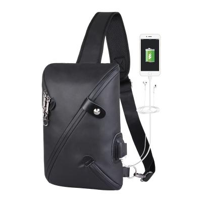 China Antithief Anti Theft Cool Front Reflective Shoulder Oxford Mens Cross Body Cross - Body Messenger Sling Chest Bag With USB for sale