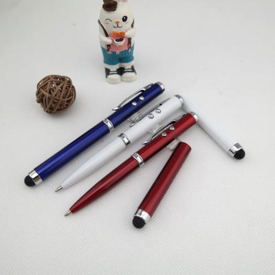 China Multifunctional 650nm Mobile Phone 4 in 1 Red Tip Pen Touch Screen Laser Indicator LED Light Pen for sale