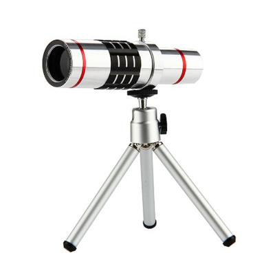 China Aluminum Shell + Optical Glass Elements + Handy Rubber + Plastic Mobile Phone Telephoto Lens of 18x Optical Telescope with 18x Tripod Camera Lens for sale