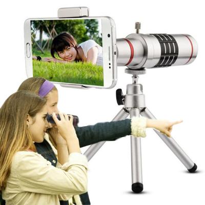 China Aluminum Shell+Optical Glass Elements+Rubber+Plastic Monocular Portable Lens Big Zoom 18X Telephoto Phone Camera Lens Optical Telescope 25mm for sale