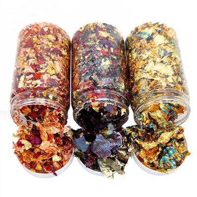 China Be Colorful Because You Need Colorful 3G Gold Foils Nails Gorgeous Sparkles Aluminum Paillette Chip Nail Design Shinny Sparkles Flakes for sale