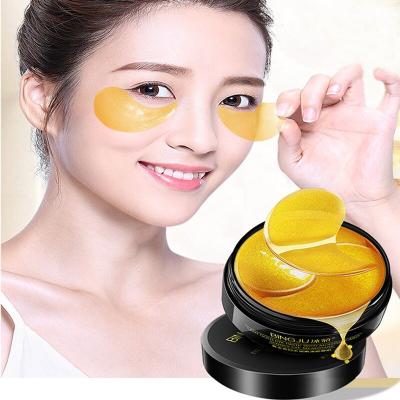 China Personal Moisturizer Beauty Skin Care Under Eye Massager Gel Pads 24K Gold Private Label Hydrogel Collagen Eye Mask Pink Black Green Patch for sale