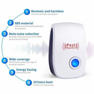 China Best Indoor Electric Automatic Ultrasonic Repeller Ultrasonic Mosquito Repellent Eco-friendly Sustainable Pest for sale