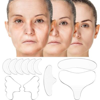 China 11Pcs Silicone Anti-Wrinkle Removal Wrinkle Sticker Face Neck Forehead Eye Protection Sticker Anti Wrinkle Reusable Aging Skin Care Lifting Patch for sale