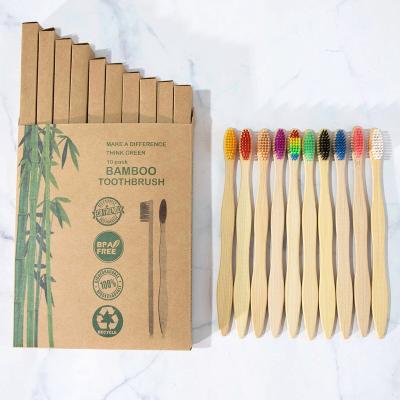 China Reusable Plant Bamboo Toothbrushes, 10 Piece Soft BPA Stiffened Teethbrush, Natural Free, Eco-Friendly For Kids And Adults for sale