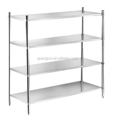 China 4 Layers Stainless Steel Freestanding Shelving For Storage Supermarket And Restaurant GR-405 Round Or Square for sale