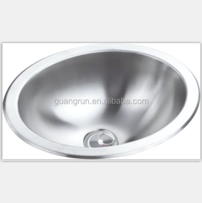 China Without faucet rv, yacht, boat, train and public mobile toilet used stainless steel hand basin elliptical kitchen sink GR-Y589 for sale