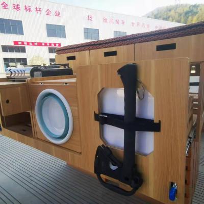 China Steel RV Motorhomes For Camping Rear Box Drawer Bed Kitchen Travel Car Trunk RV Mobile Kitchen for sale