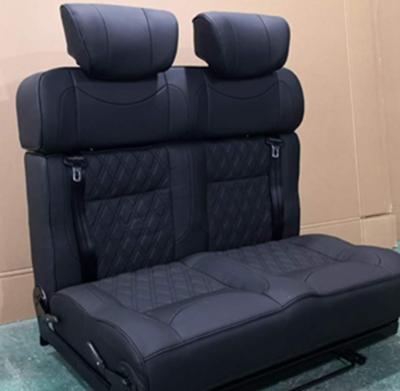 China Adjustable Leather Sofa Double Or Single Slip On RV CAR Self Stand With Lashing Track Rail DOUBLE SEAT SUIT for sale