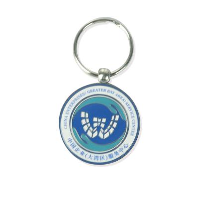 China Custom Wholesale High Quality Zinc Alloy Circular Custom Metal Key Chain With Logo for sale