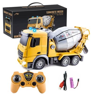 China 2.4G High Frequency Vehicle Cement Truck Toy RC Car 2.4G Cement Mixer Truck Remote Control Building Toys for Children for sale