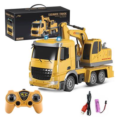 China Remote Control One Button Demonstration Car Excavator Children's Toys Engineering Truck RC Truck Engineering Vehicle Children's Toys Children's Gifts for sale