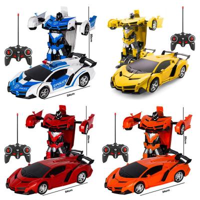 China Deformation robot 2023 boys toys outdoor sports model deformation robot 6 ch police car children's remote control sports car transformation for sale