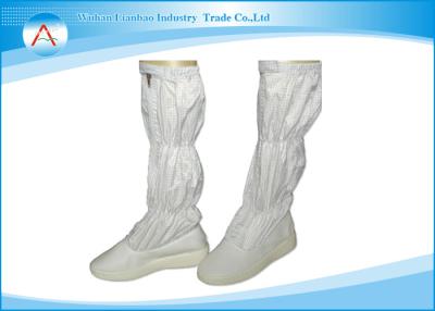 China Custom 0.5CM White Stripe or Grid 19 Inch Height Dustproof Anti Static Safety Boots for sale