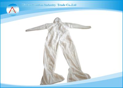 中国 労働者の全面的なユニフォームの Nonwoven の使い捨て可能な保護つなぎ服のスーツ 販売のため