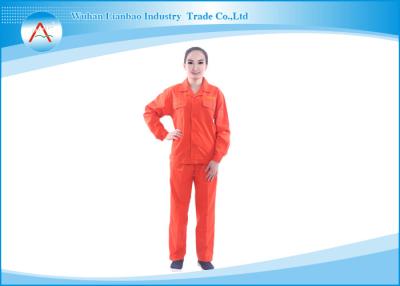 China Industrial Staff Polyester Cotton Workwear Uniform Orange Color for sale