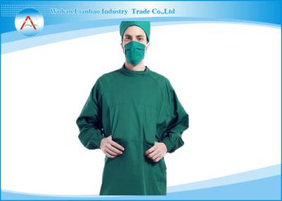 China Green Or Blue Polyester Reusable Surgical Gowns , Antistatic Isolation Gowns for sale