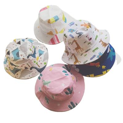 China High Quality 100% Cotton Brim Kids Summer Bucket Hat Sun Hats Prevent Sun Burn For Boys And Girls for sale