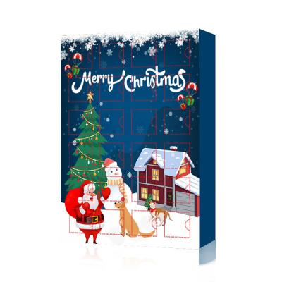 China Wall Calendar Trend Christmas Party Kids Hot Toys Red and Blue Box Stirring Person Advent Calendar Christmas Countdown for sale