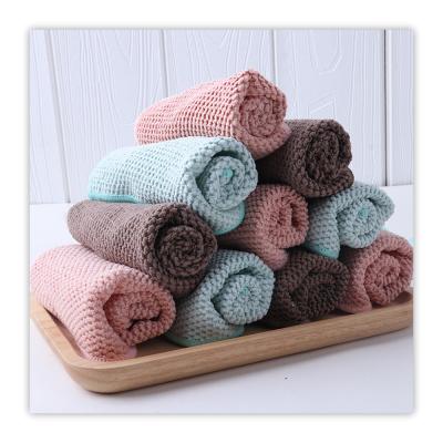 China China Factory Sustainable Decontamination Dish Cloth Fiber Absorbent Double Sided Kitchen Rags Non 4 Pack Cotton Rags Cleaning Cloths for sale