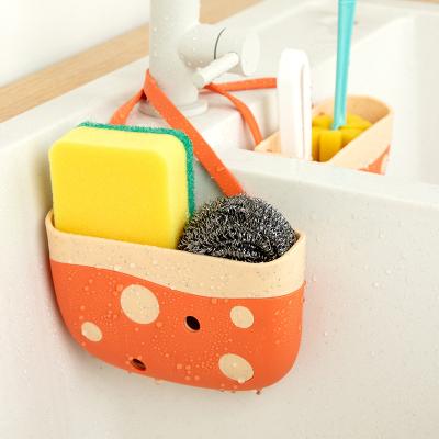 China Household Viable Kitchen China Factory Perforated Cloth Sponge Sweep Drain Rack Sink Storage Rack Kitchen Sponge Holder for sale