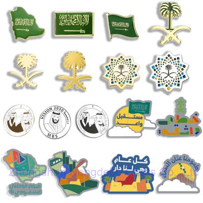 China Saudi National Saudi Arabia Day Looks Forward To 2030 Saudi Arabia Custom Pin for sale