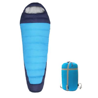 China 0 Degree Lightweight Winter Mummy Duck Down Mummy Sleeping Bag for Outdoor Cold Weather Camping Rise for sale