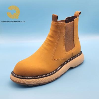 China Fashion Trend 2022 New Arrival Top Quality Top Grain Genuine Leather Plush Thickened Thermal Winter Men Chelsea Boots For Men for sale