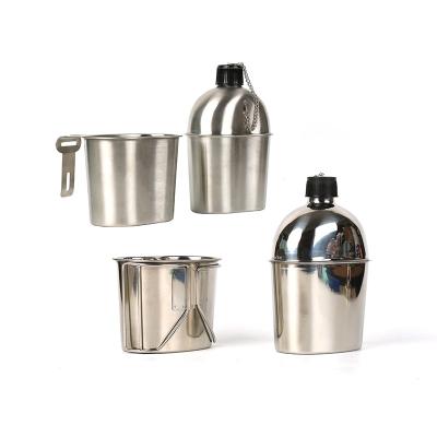 China hot sale 202stainless steel in stock army canteen drinking water food canteen product cup stainless steel military plastic canteen for sale