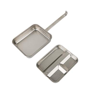 China Hot Sale Best Quality Stainless Steel Fast Food Messy Tray 3 Compartment Dish Military Stainless for sale